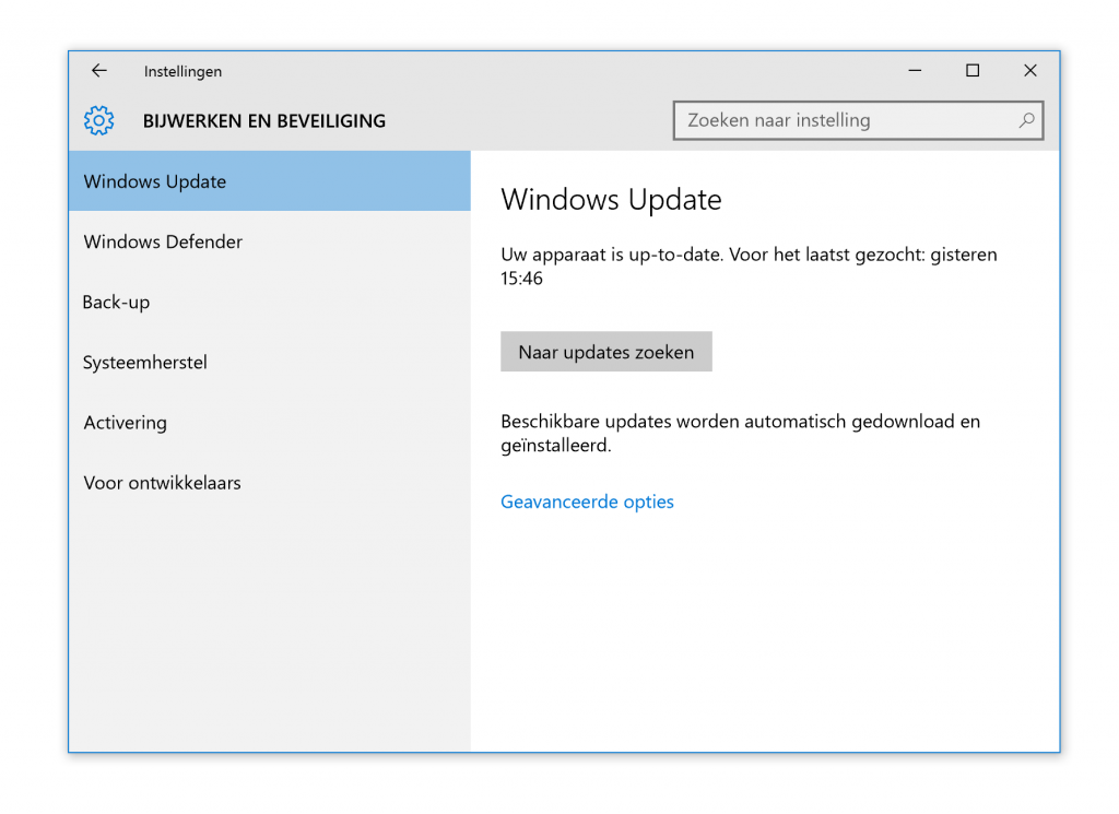 windows-updates-zoeken